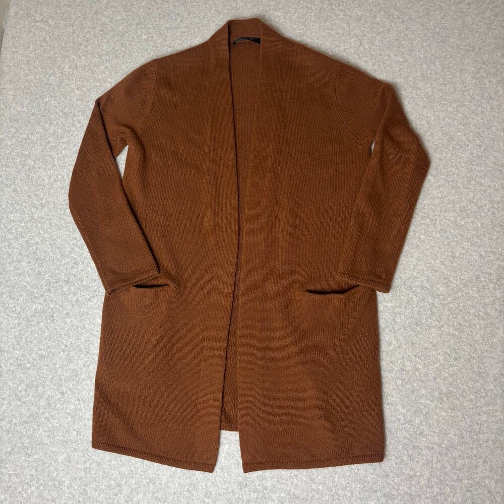 Jenni Kayne 100% Cashmere Open Front Cardigan Brown Small 37-7387-D21